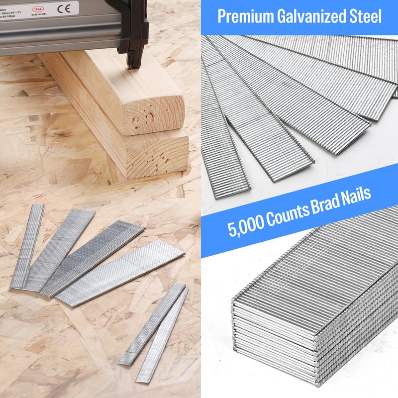 meite 1/2-Inch Brad Nails, 5,000 Count 18 Gauge 1/2" Galvanized Brad Nail F12 for Pneumatic, Electric Brad Nailer Gun (1 Box) - Image 4